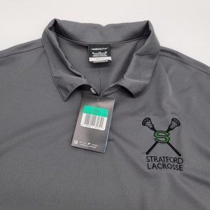 Nike Golf Dri-Fit Polo 373749-021 Dri-Fit XL Gray NWT STRATFORD LACROSSE Shirt